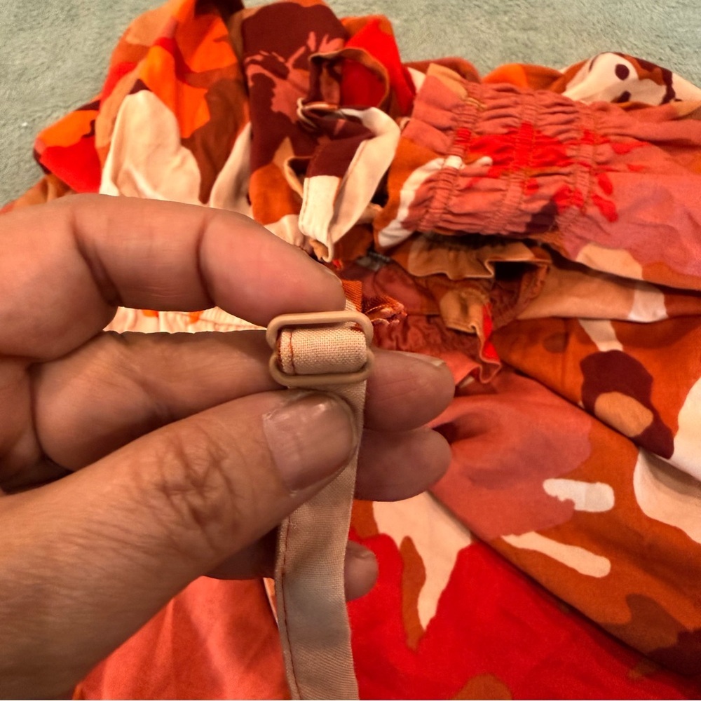 Sanctuary Orange & Rust Floral Summer Dress babydoll XL NWT - Picture 6 of 11